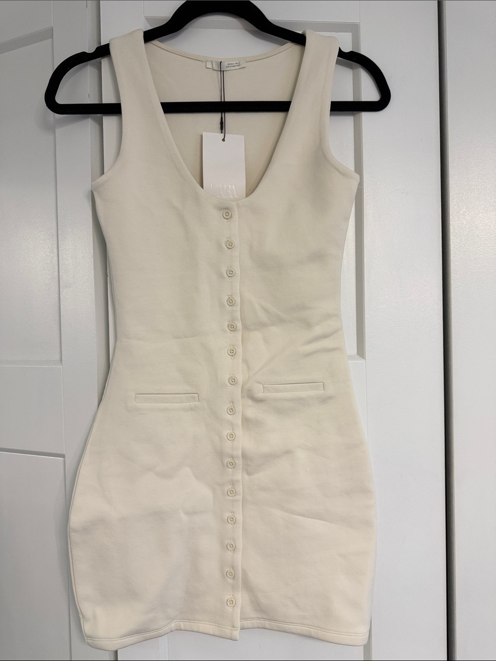 ZARA INTERLOCK BUTTON DRESS